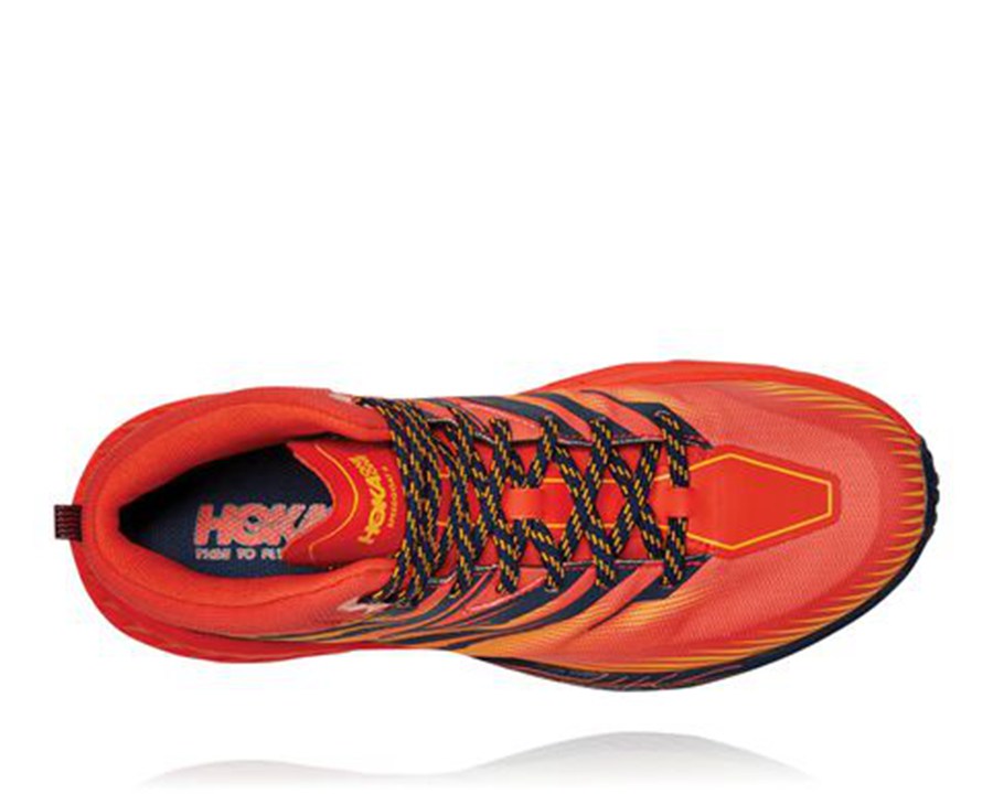 Hoka One One Mens Trail Shoes - Speedgoat Mid GORE-TEX 2 - Red - LAMR80543